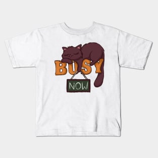 Sleeping Busy Kawaii Cat Kids T-Shirt